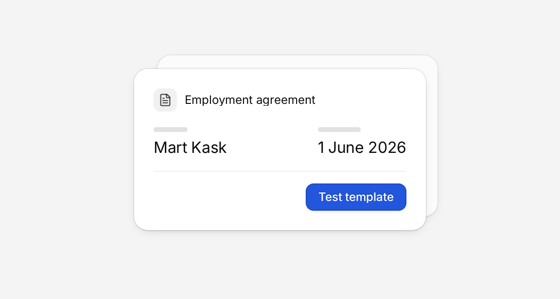 An employment agreement template with employee and start-date variables