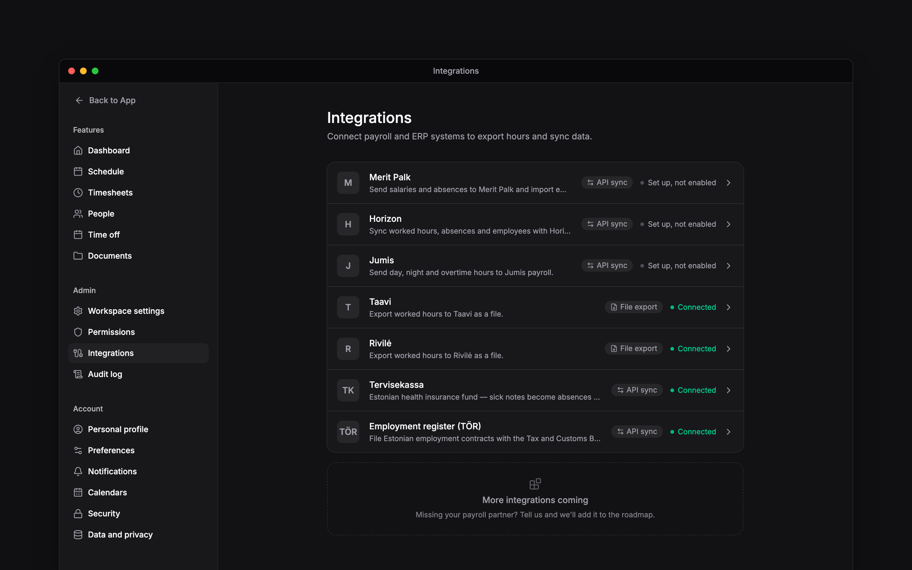 Choose a company integration or connect your own calendar and AI client.