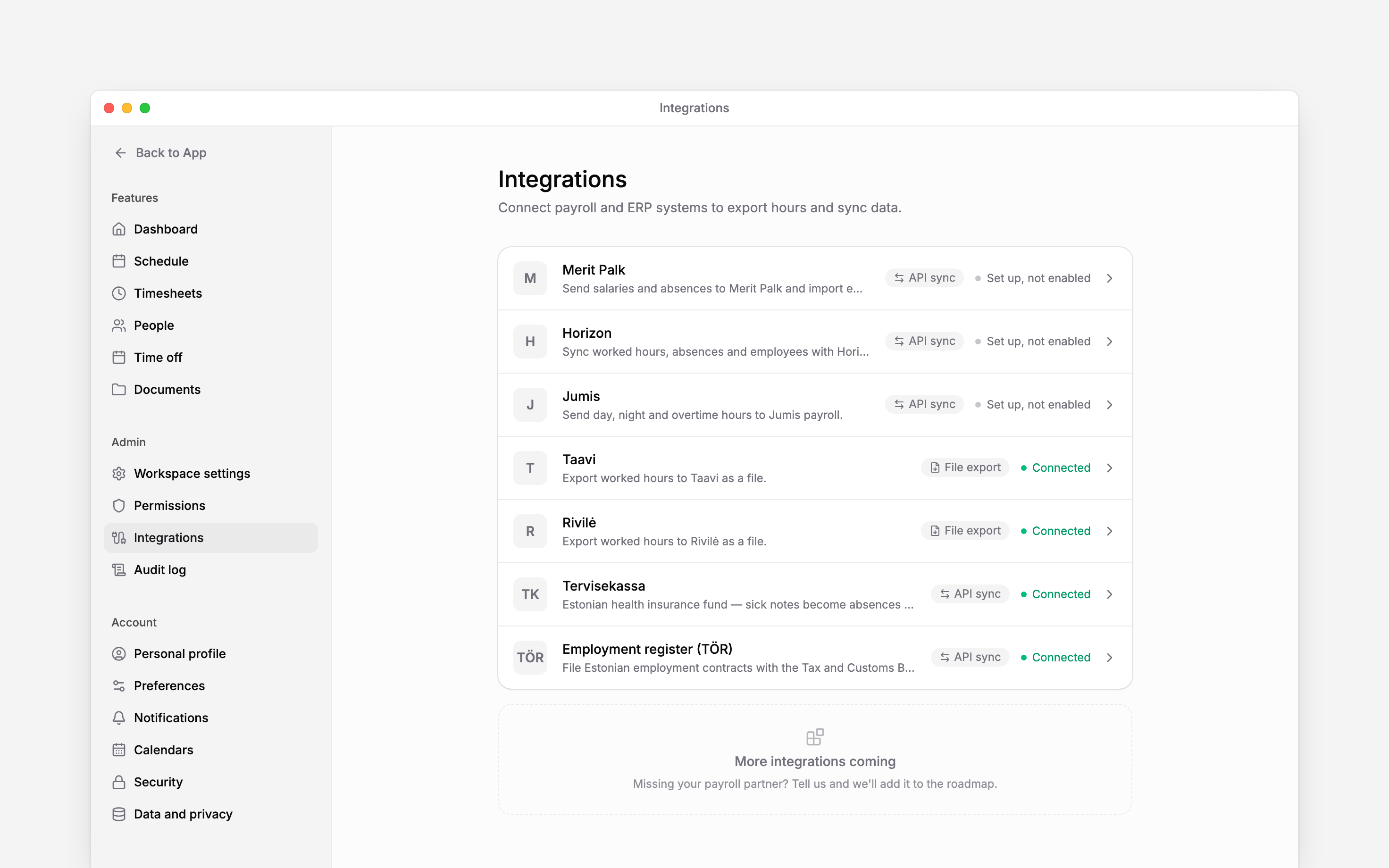 Choose a company integration or connect your own calendar and AI client.