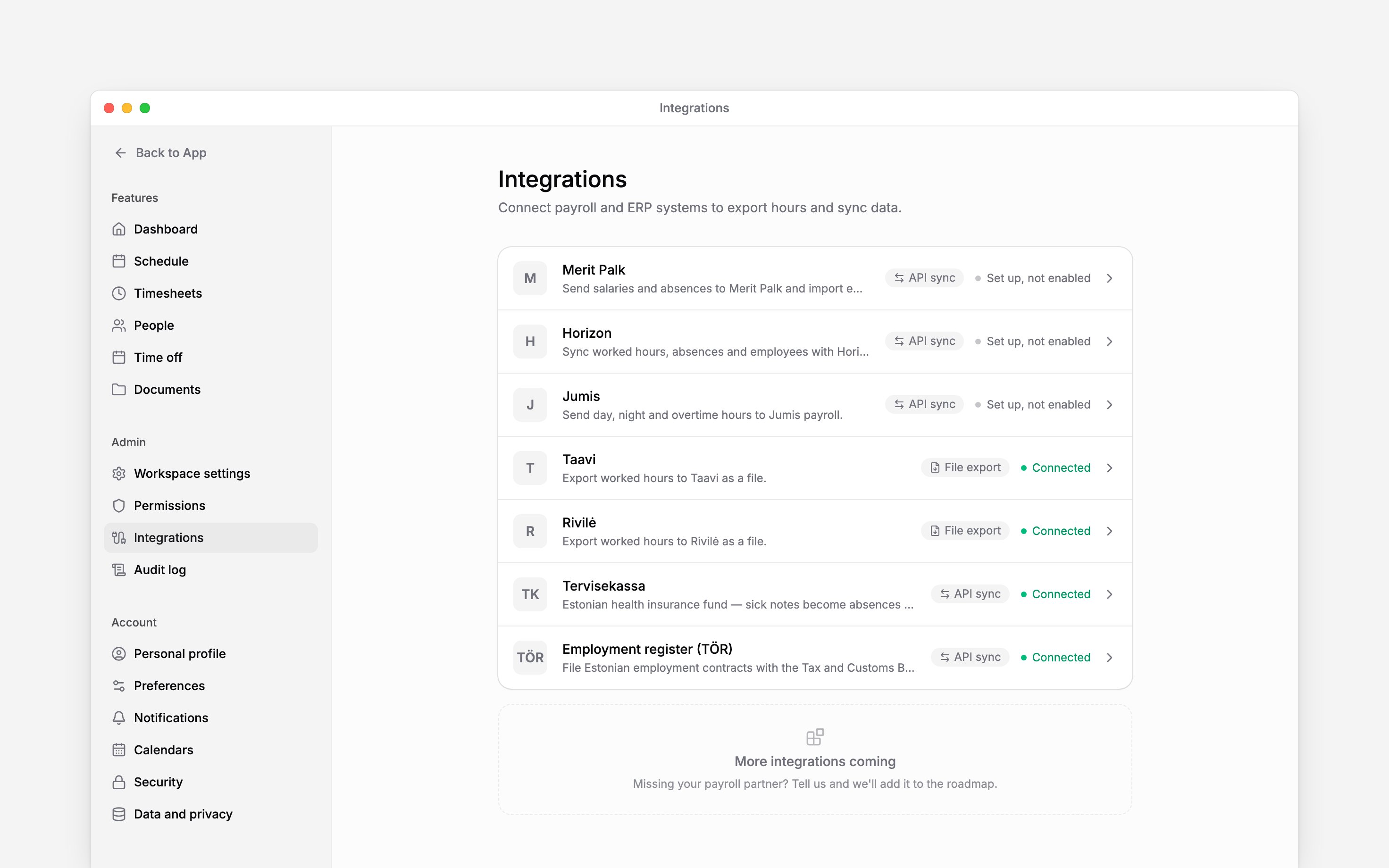 Choose a company integration or connect your own calendar and AI client.