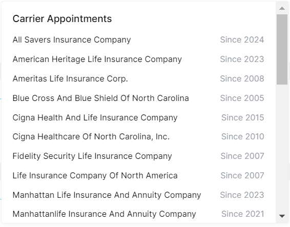 Carrier Appointments