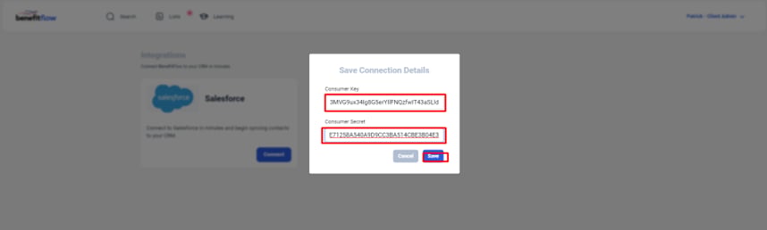 Enter in the “Consumer Key” and “Consumer Secret” from Salesforce then click “Save”