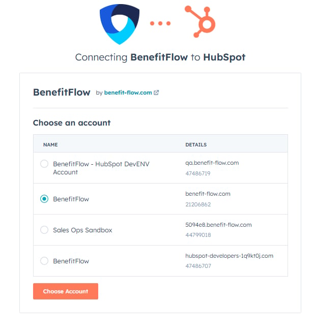 Click the “Connect” button to connect to HubSpot