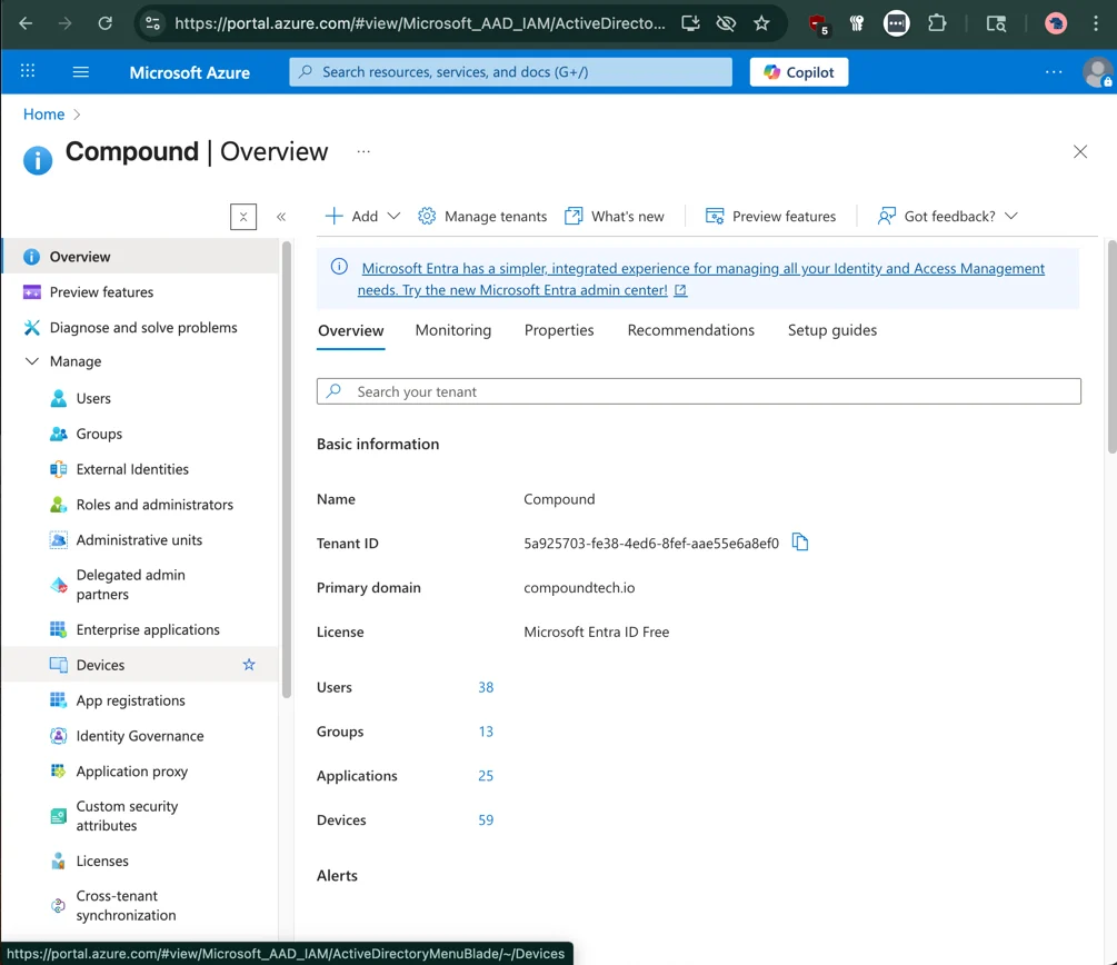 Navigate to the App Registrations page