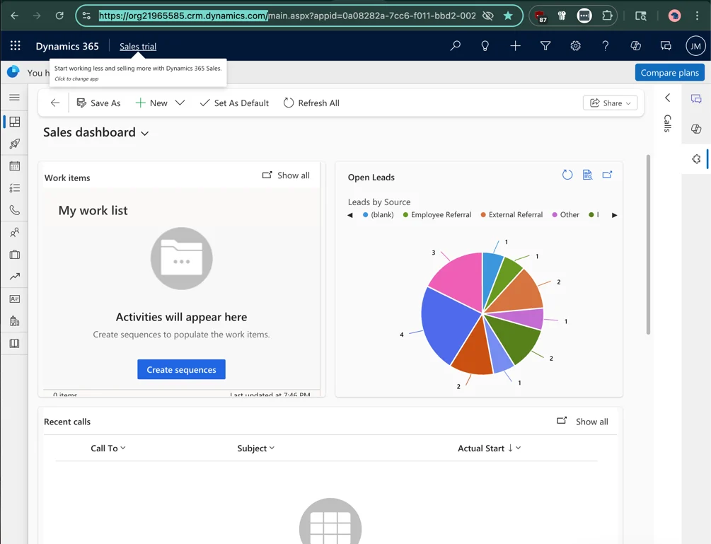 Identify your Environment URL for your Dynamics Tenant