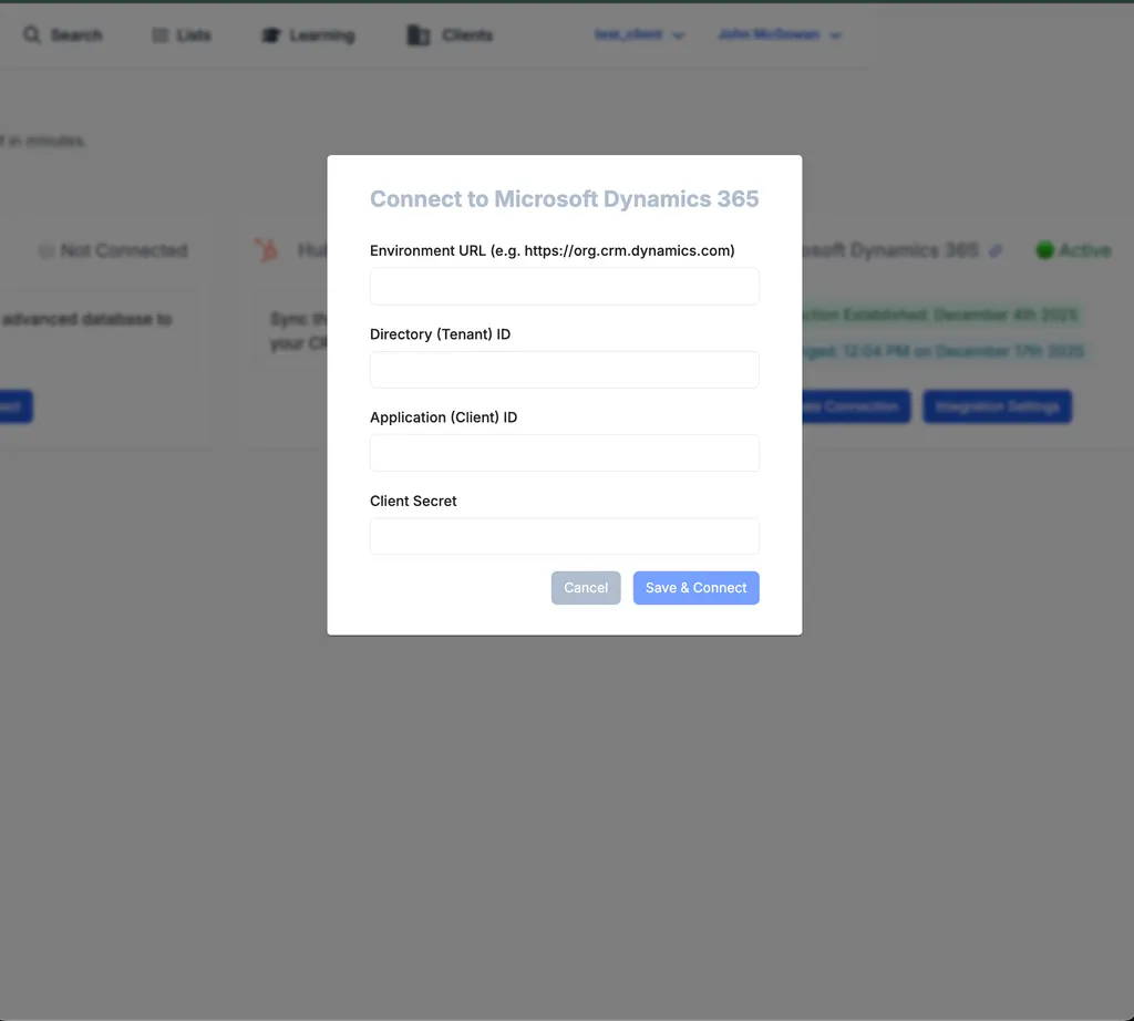 Click Save & Connect!
