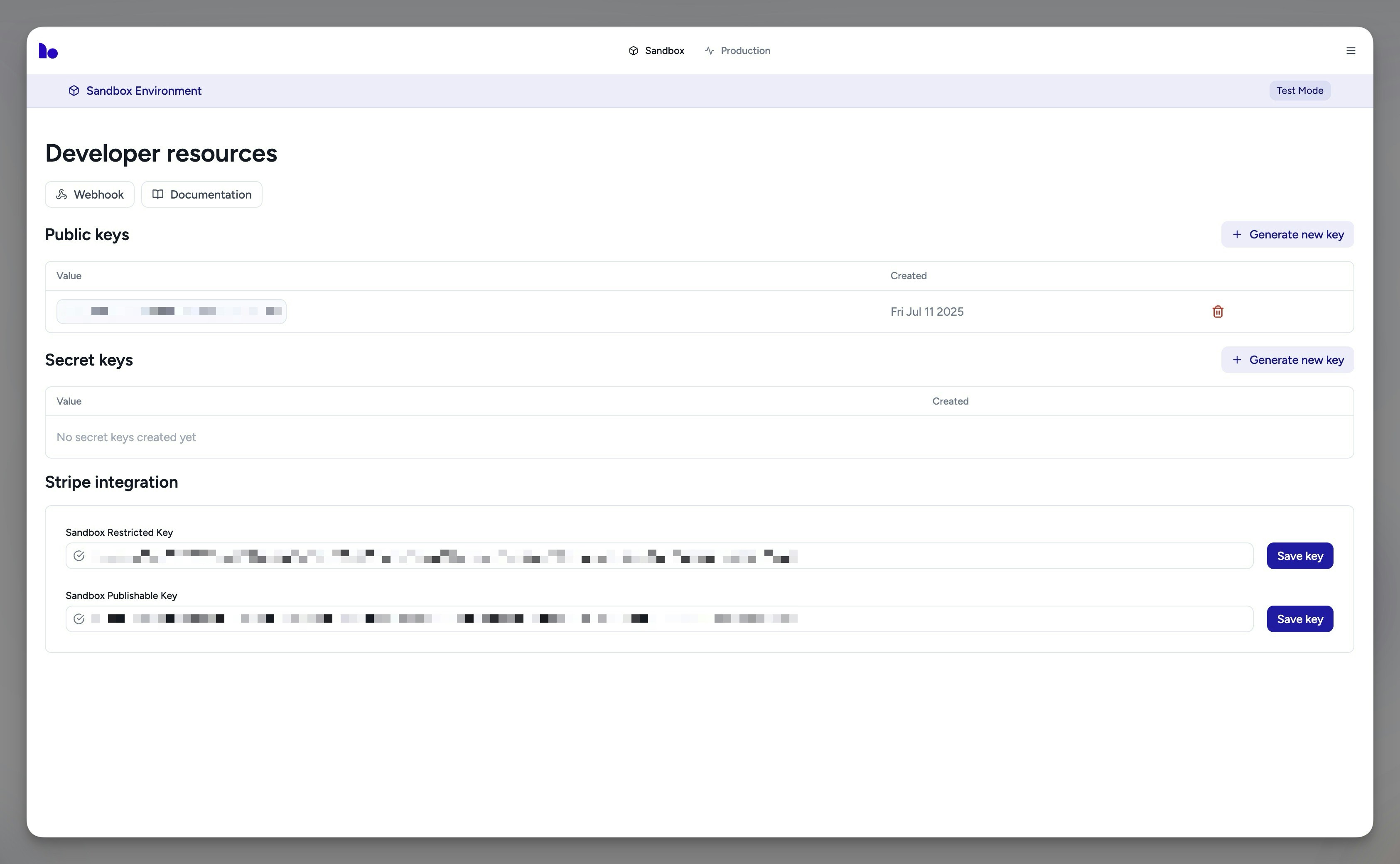 Copy Stripe Publishable Key value