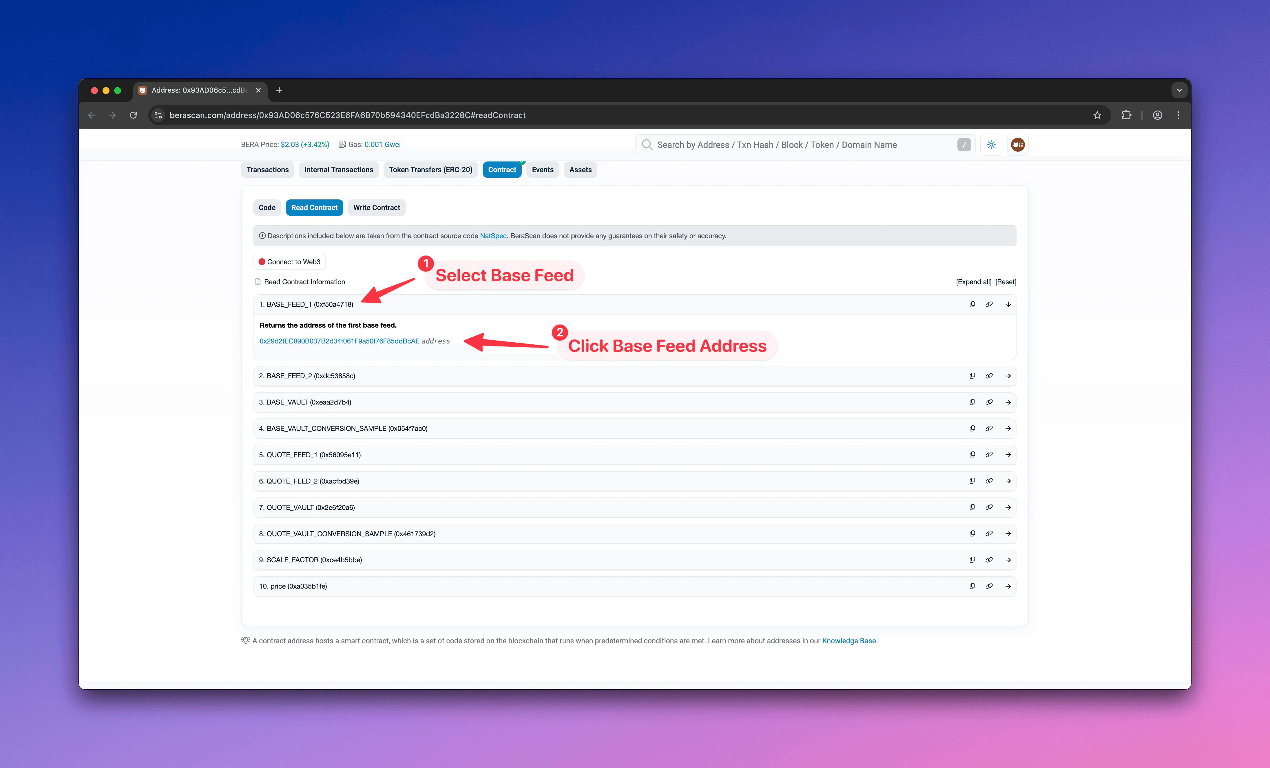 Berascan - Find Base Feed Address