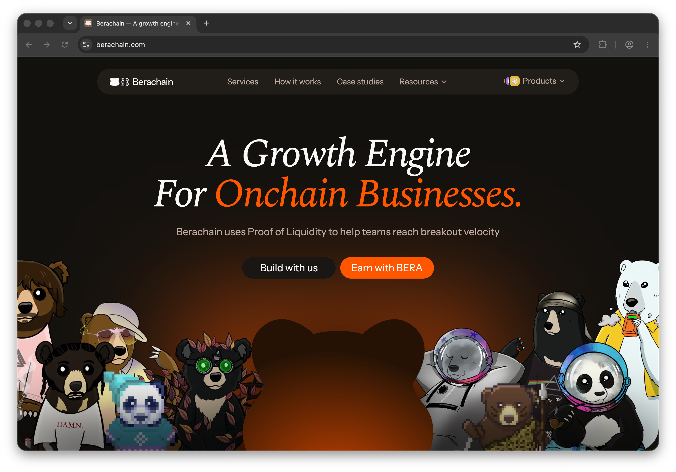 Berachain.com websiste homepage