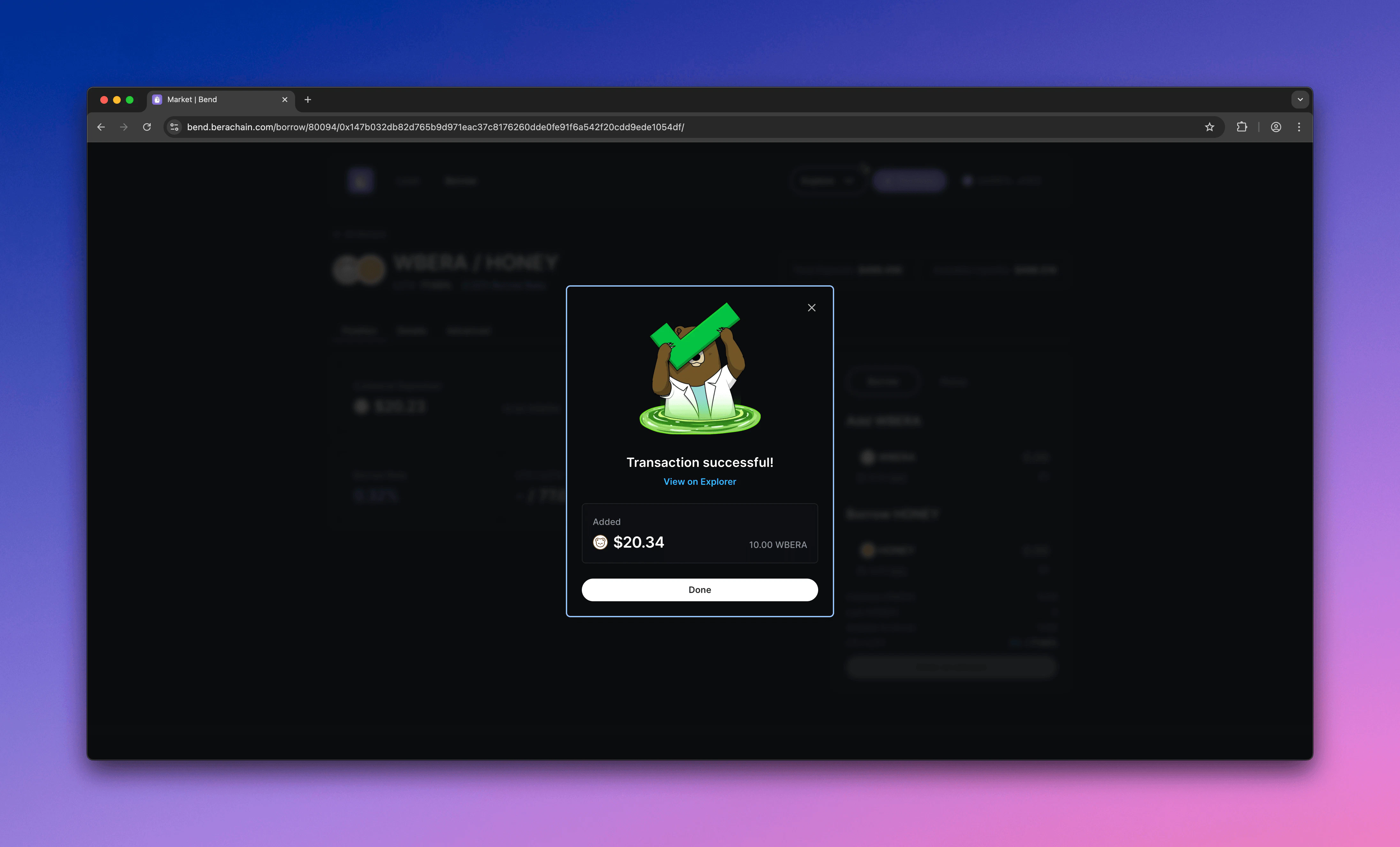 Bend successful approve and supply