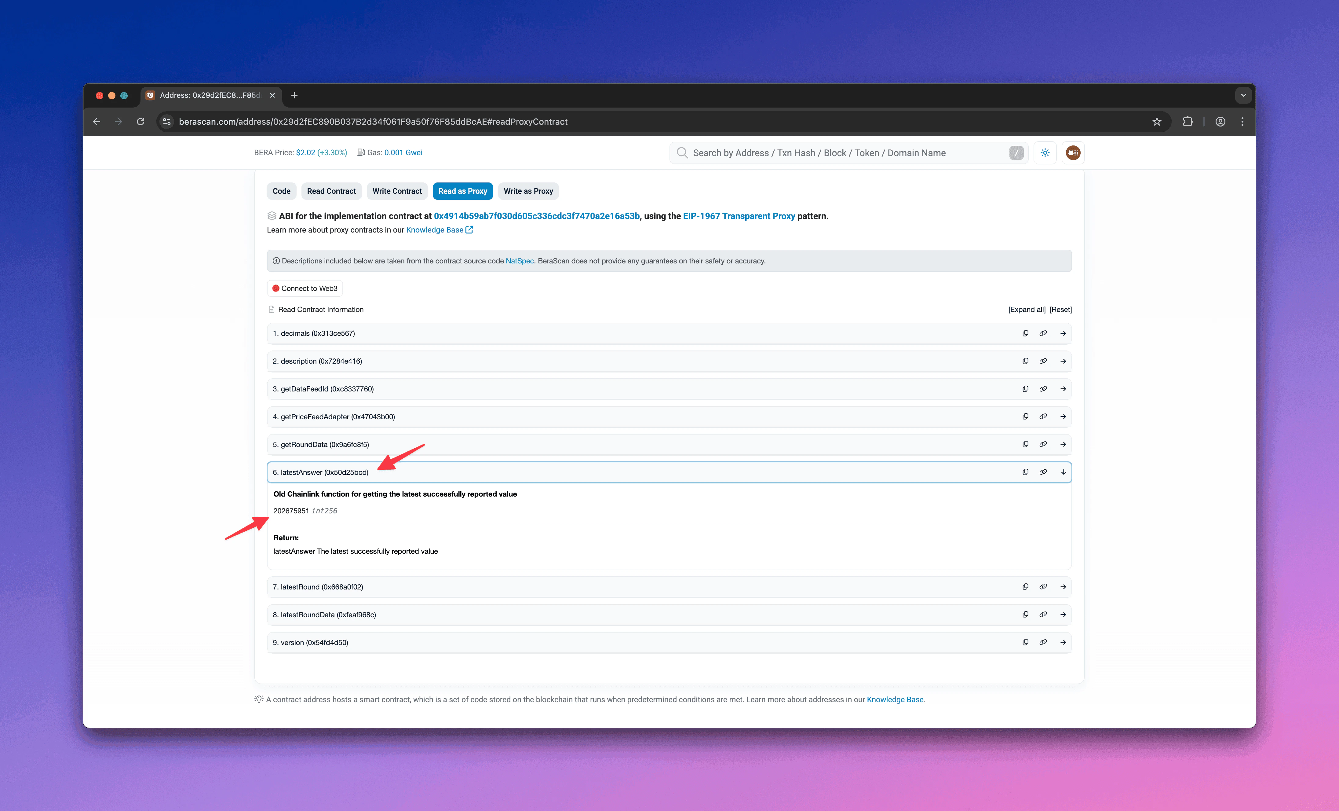 Berascan - Latest Price Answer