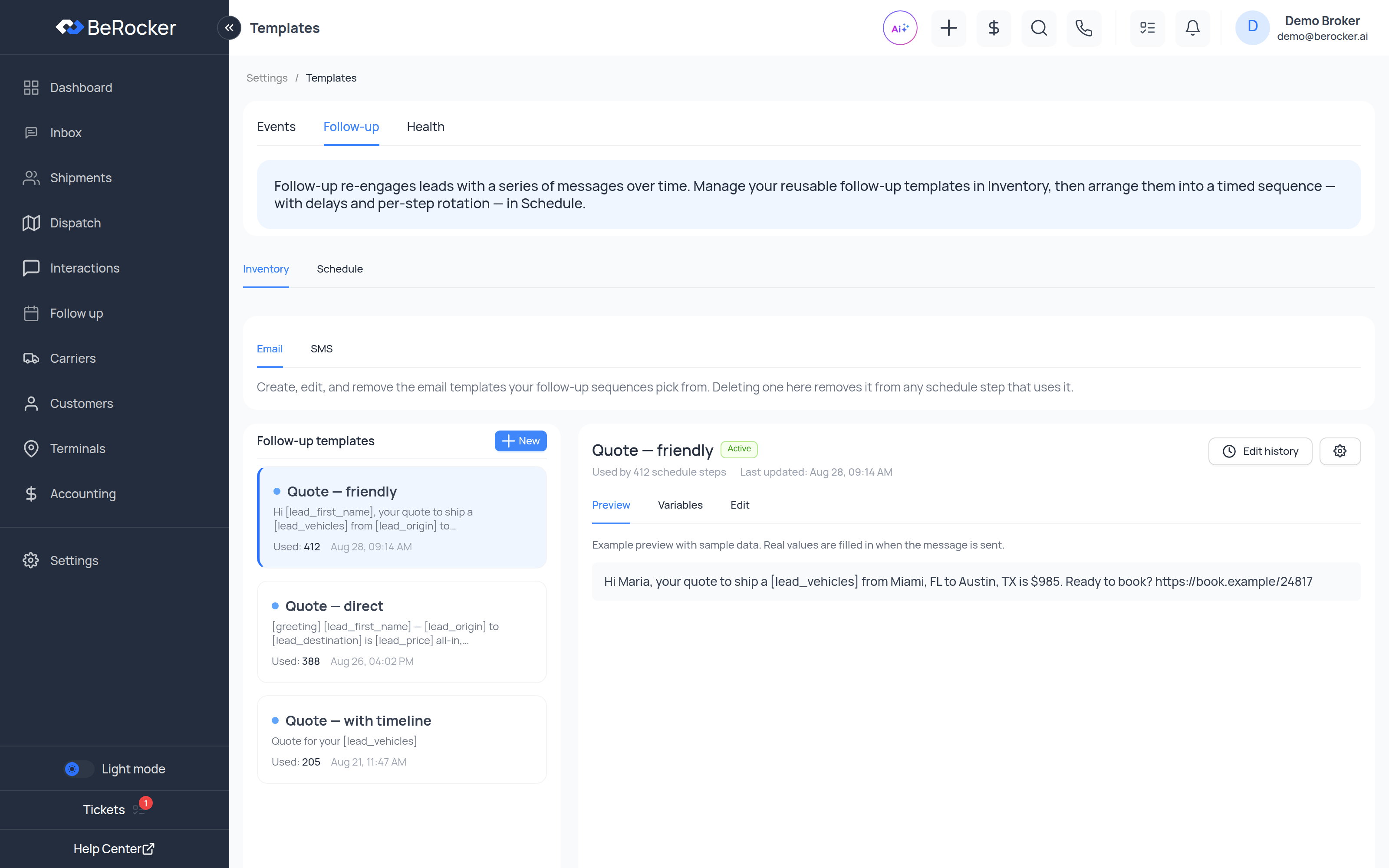 The Follow-up sequence builder