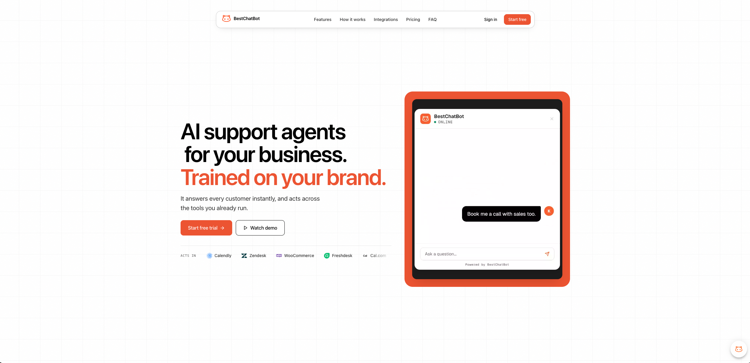 BestChatBot landing page