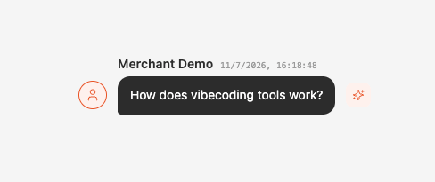 AI compose button appearing next to a visitor message in the operator inbox
