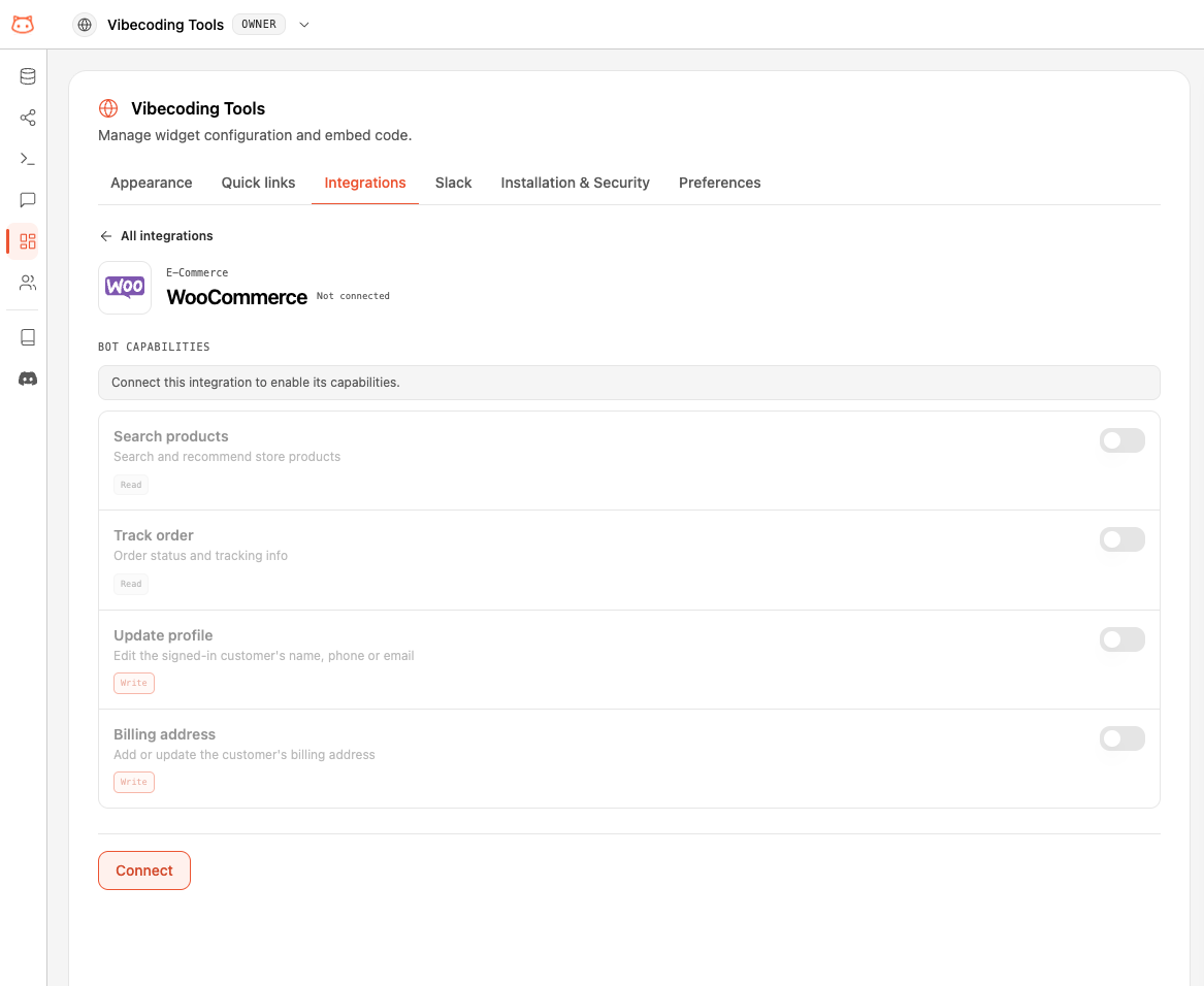 Stripe OAuth consent screen showing the BestChatBot app requesting access to the account