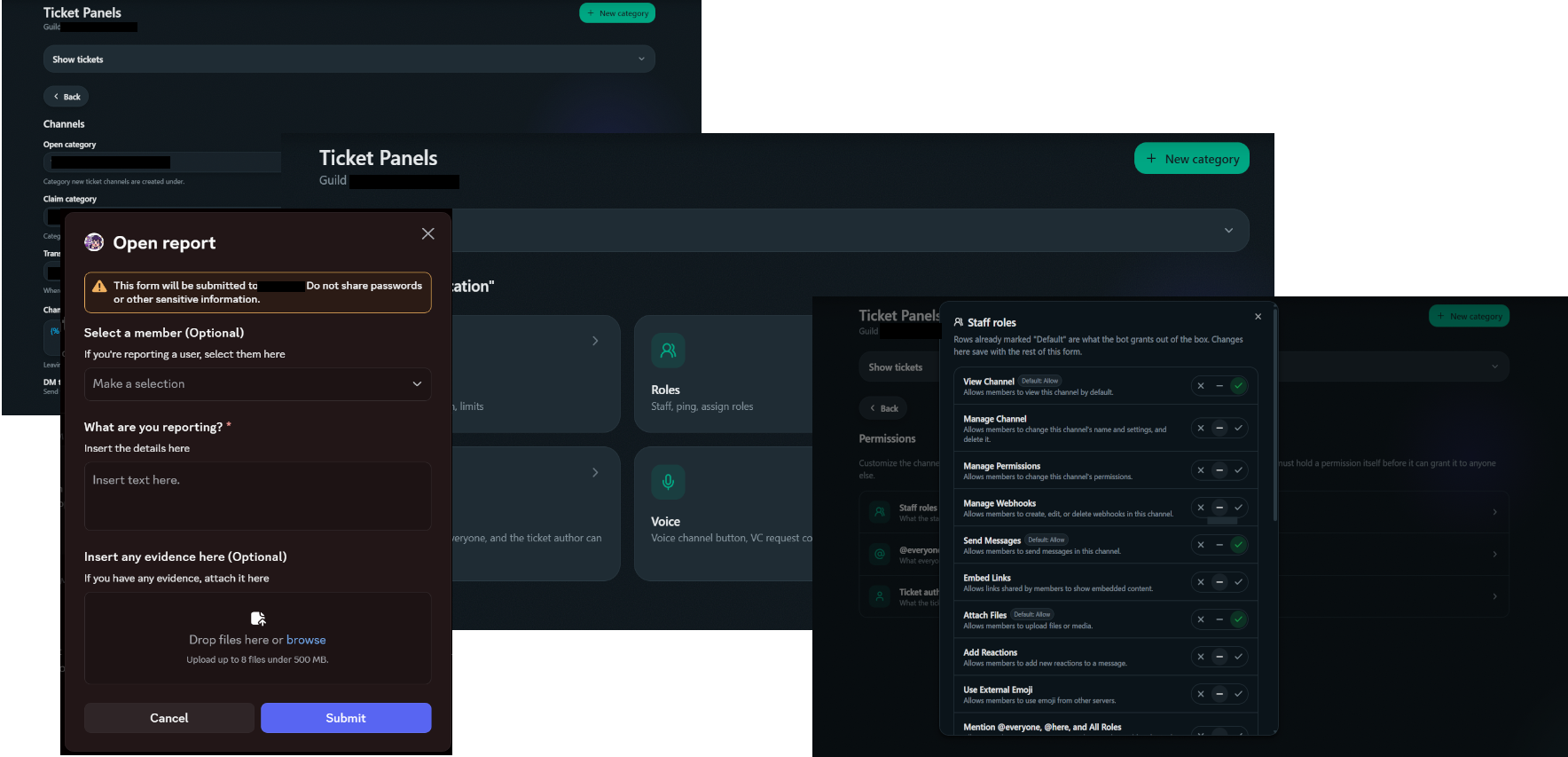 better tickets dashboard showing a configured ticket category