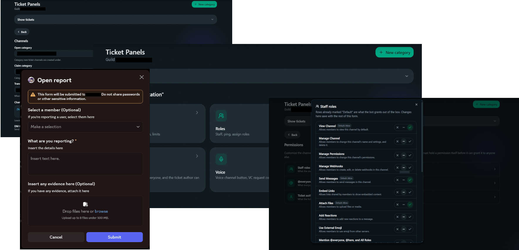 better tickets dashboard showing a configured ticket category
