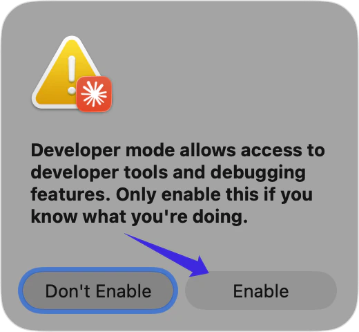 确认启用 Claude 桌面端 developer mode。
