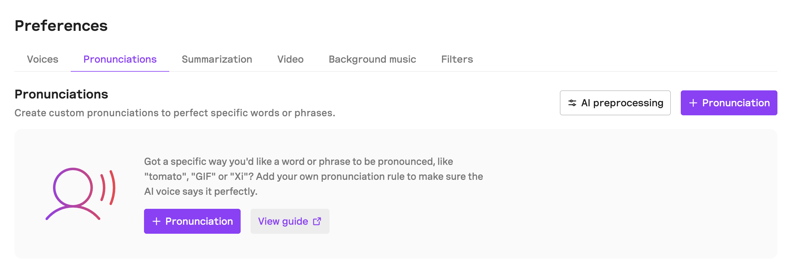 pronunciations