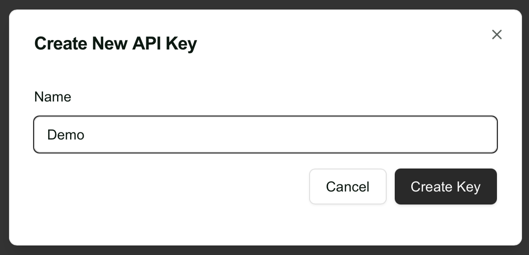 BFL API dashboard - click Add Key to create API access for image generation