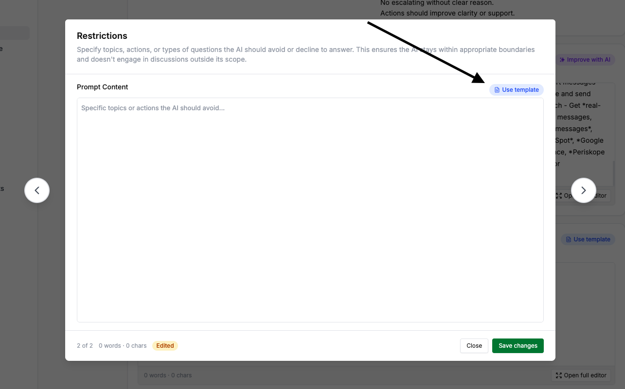 Agent Role and Instructions Editor