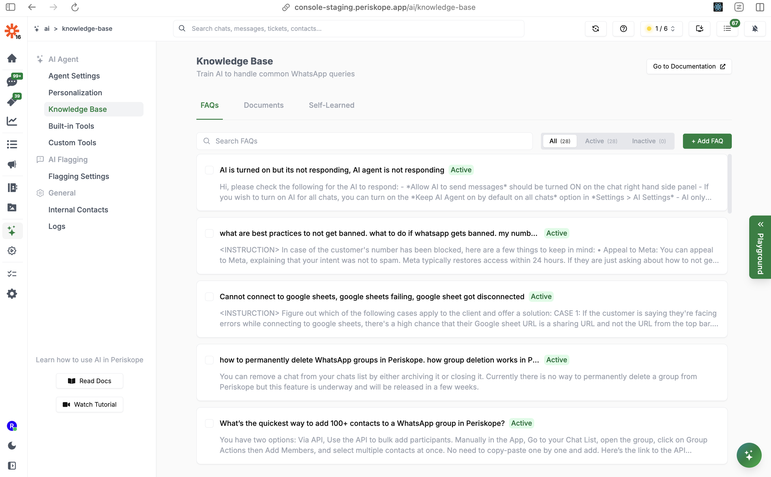 Knowledge Base - Periskope Docs