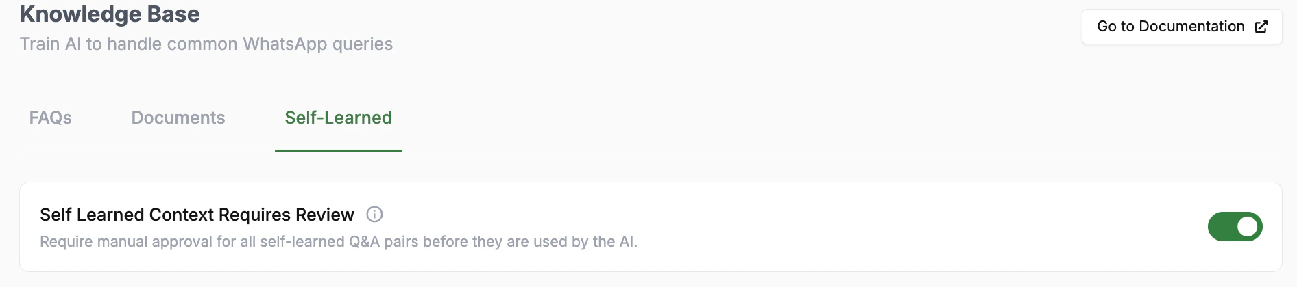 Self Learned Review Switch