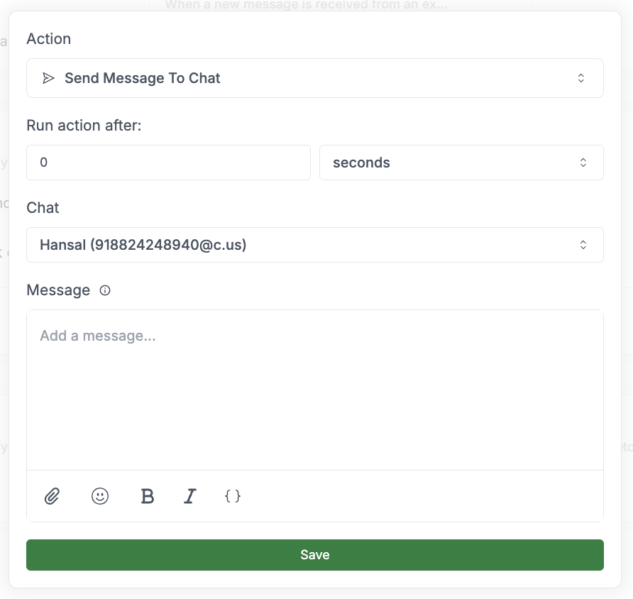 Send Message To Chat Action