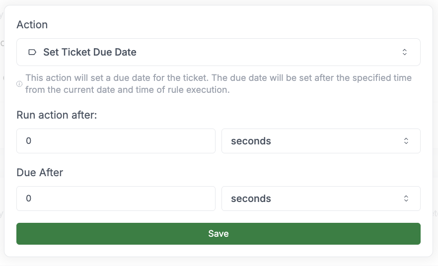 Set Ticket Due Date Action