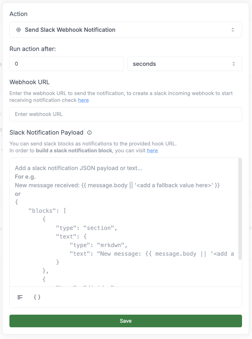 Send Slack Webhook Notification Action