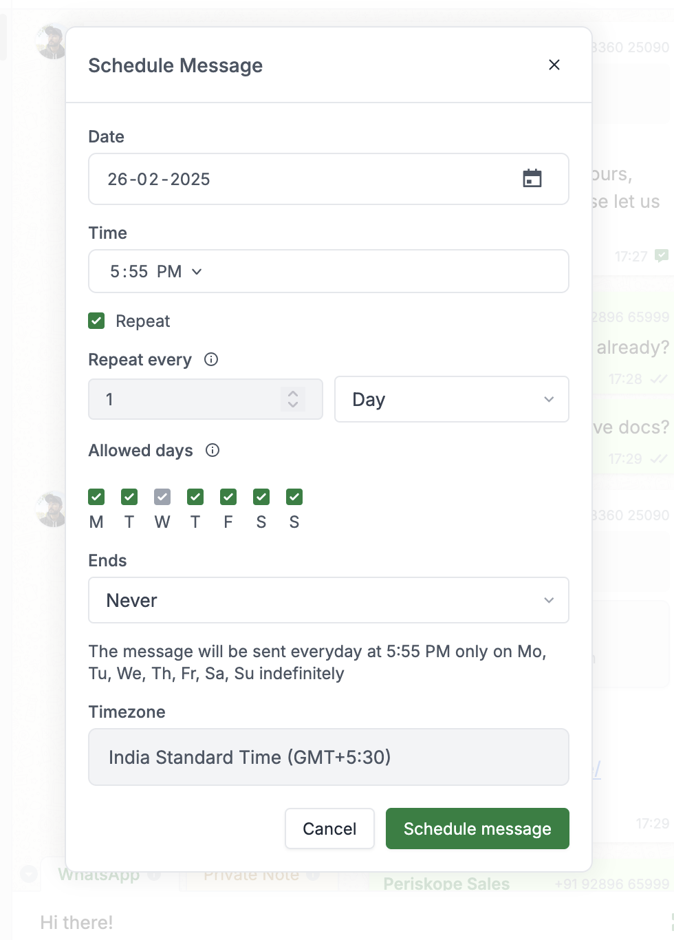 recurring-schedule-configuration