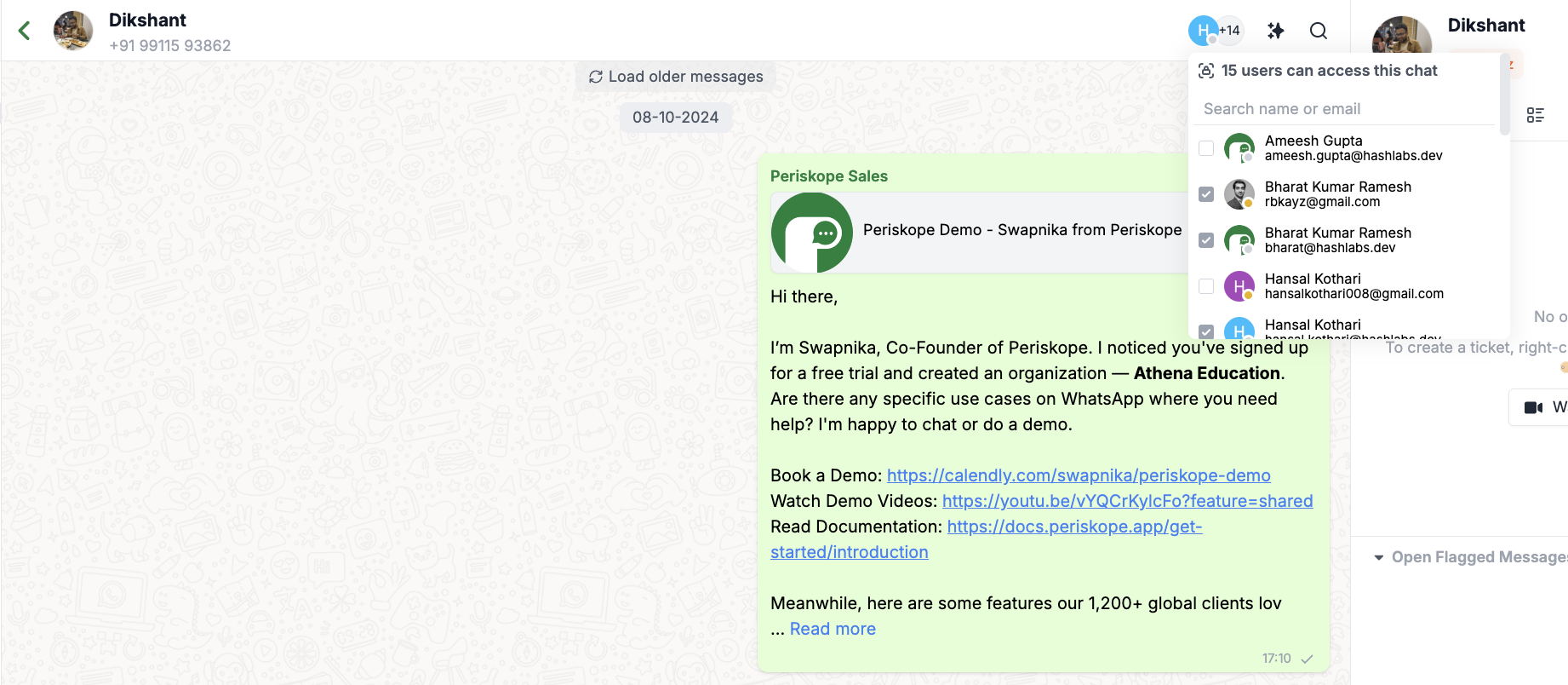 User status toggle in sidebar