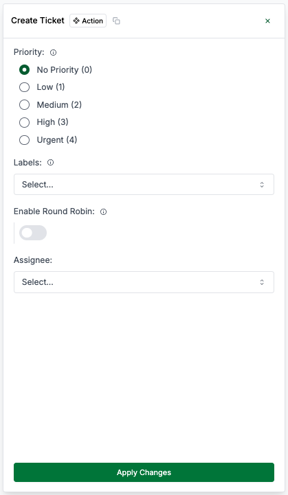 Create Ticket Action