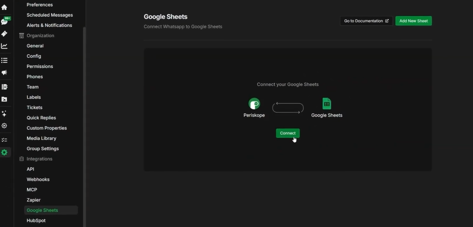 Google Sheets - Periskope Docs