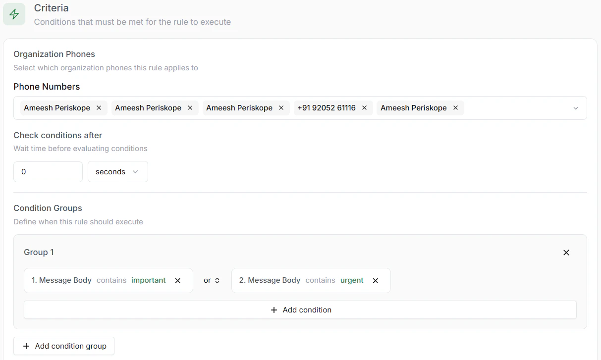 Automation Keyword Criteria