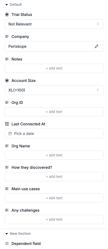 Tabs selection between Chats and Tickets