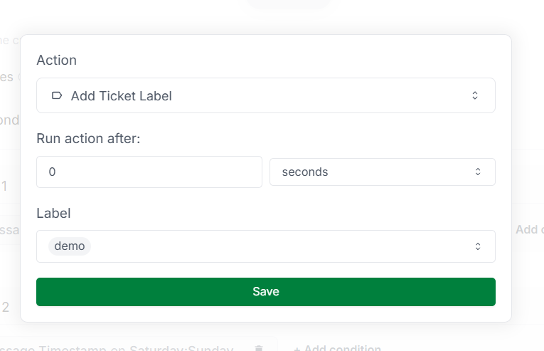 Add Ticket Label Action
