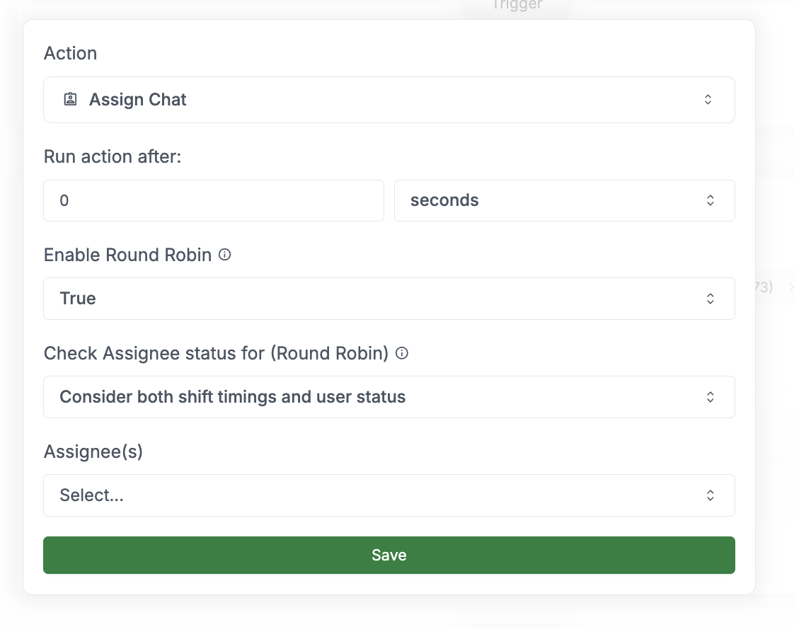 Assign Chat Action