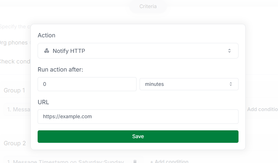Notify HTTP Action