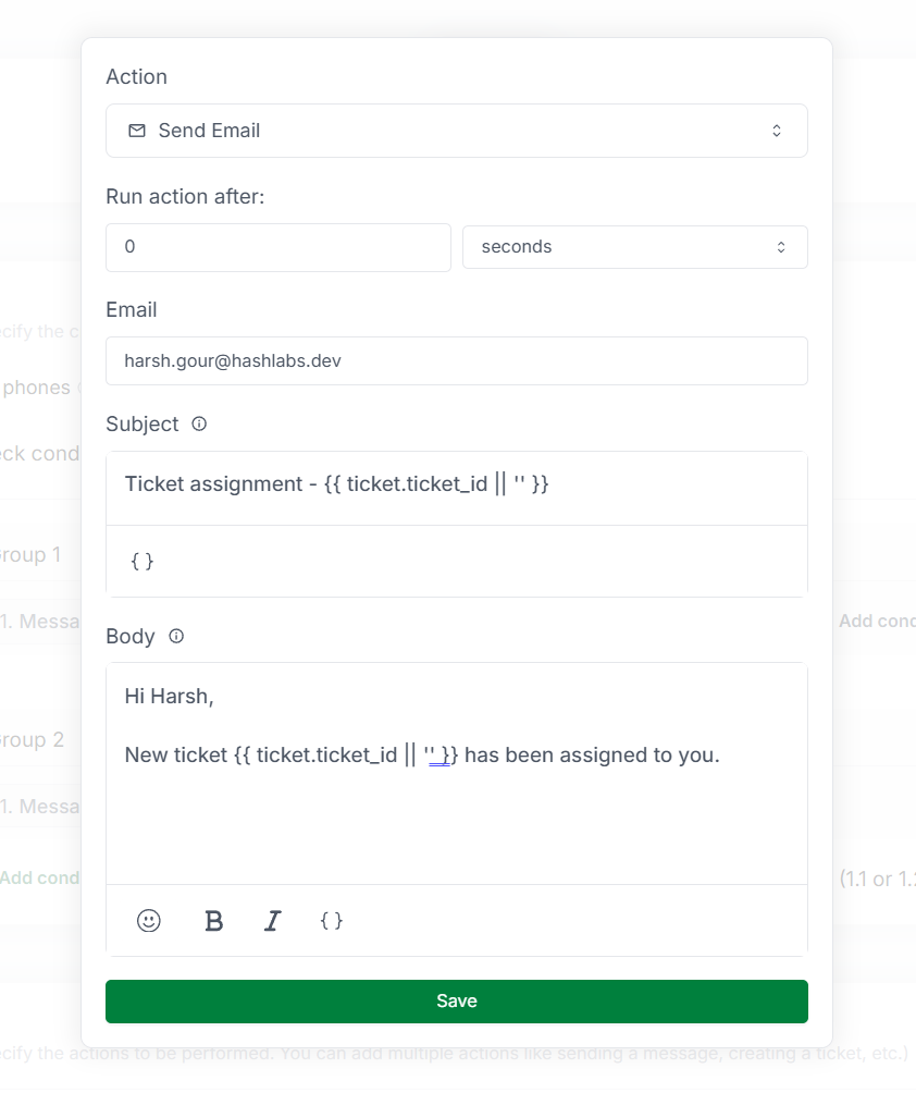 Send Email Action
