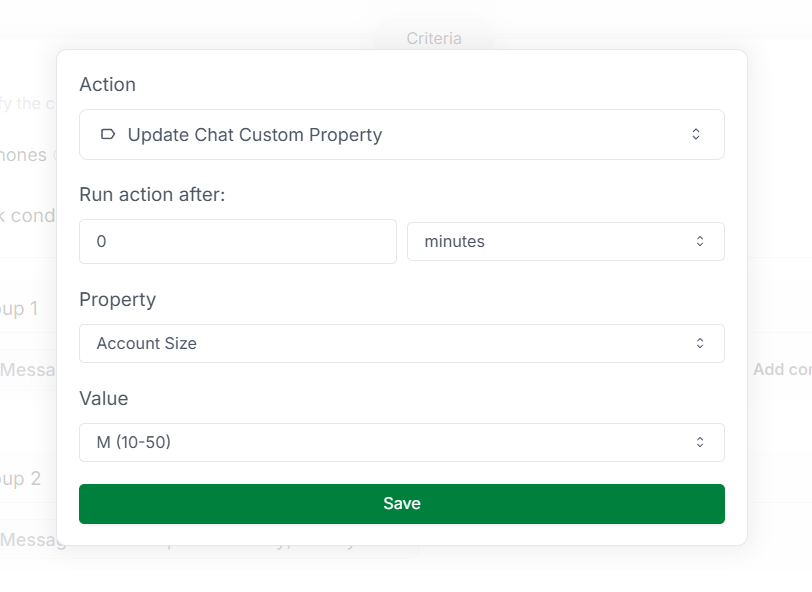 Update Chat Custom Property Action