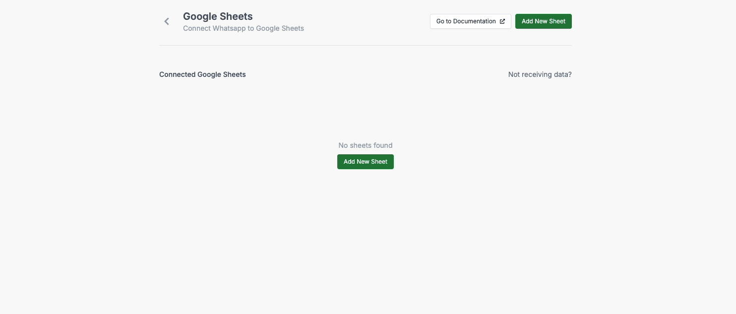 Add New Sheet Screen