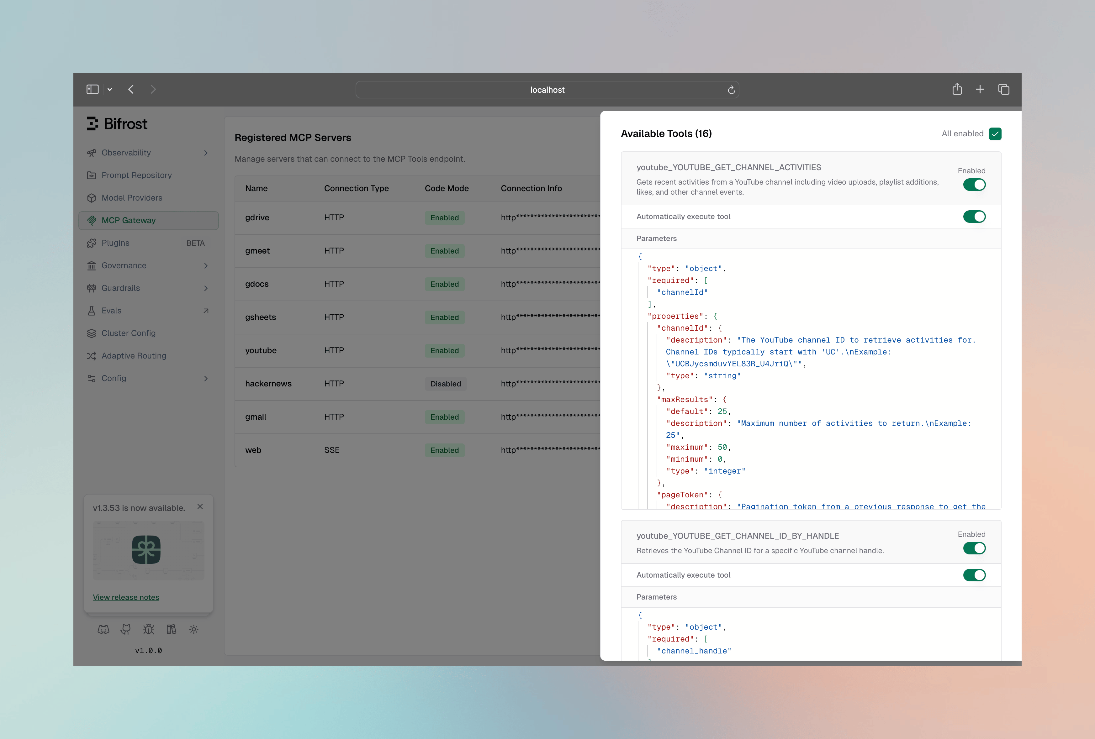 MCP Client Configuration and Tools