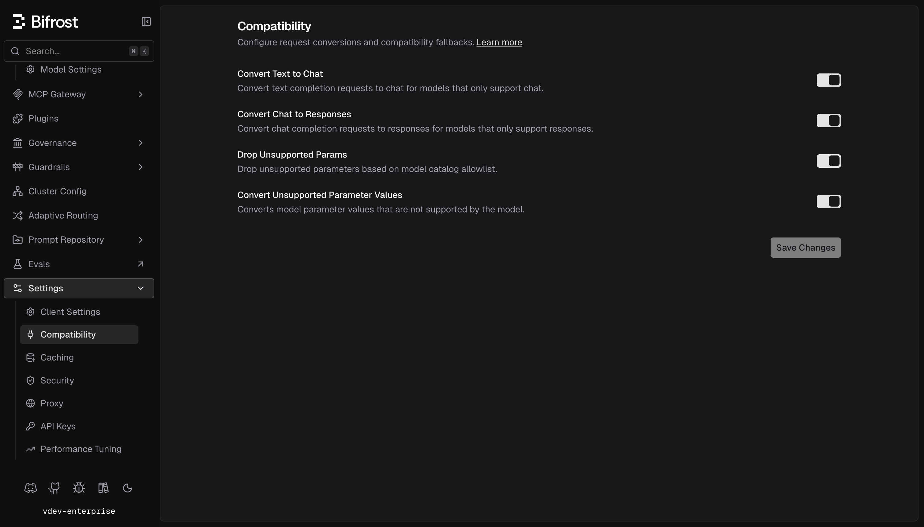 Compatibility Settings