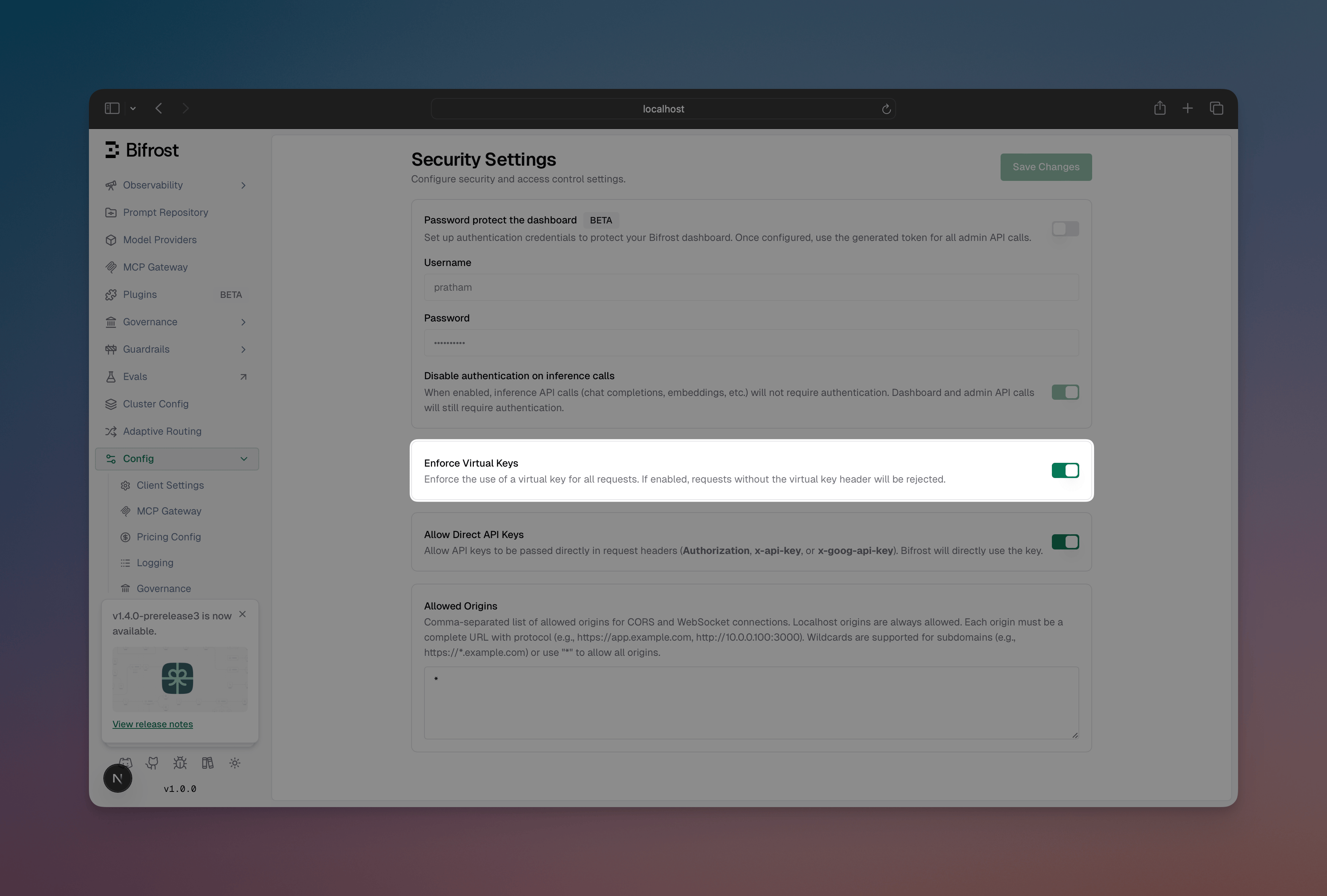 Enforce Virtual Keys