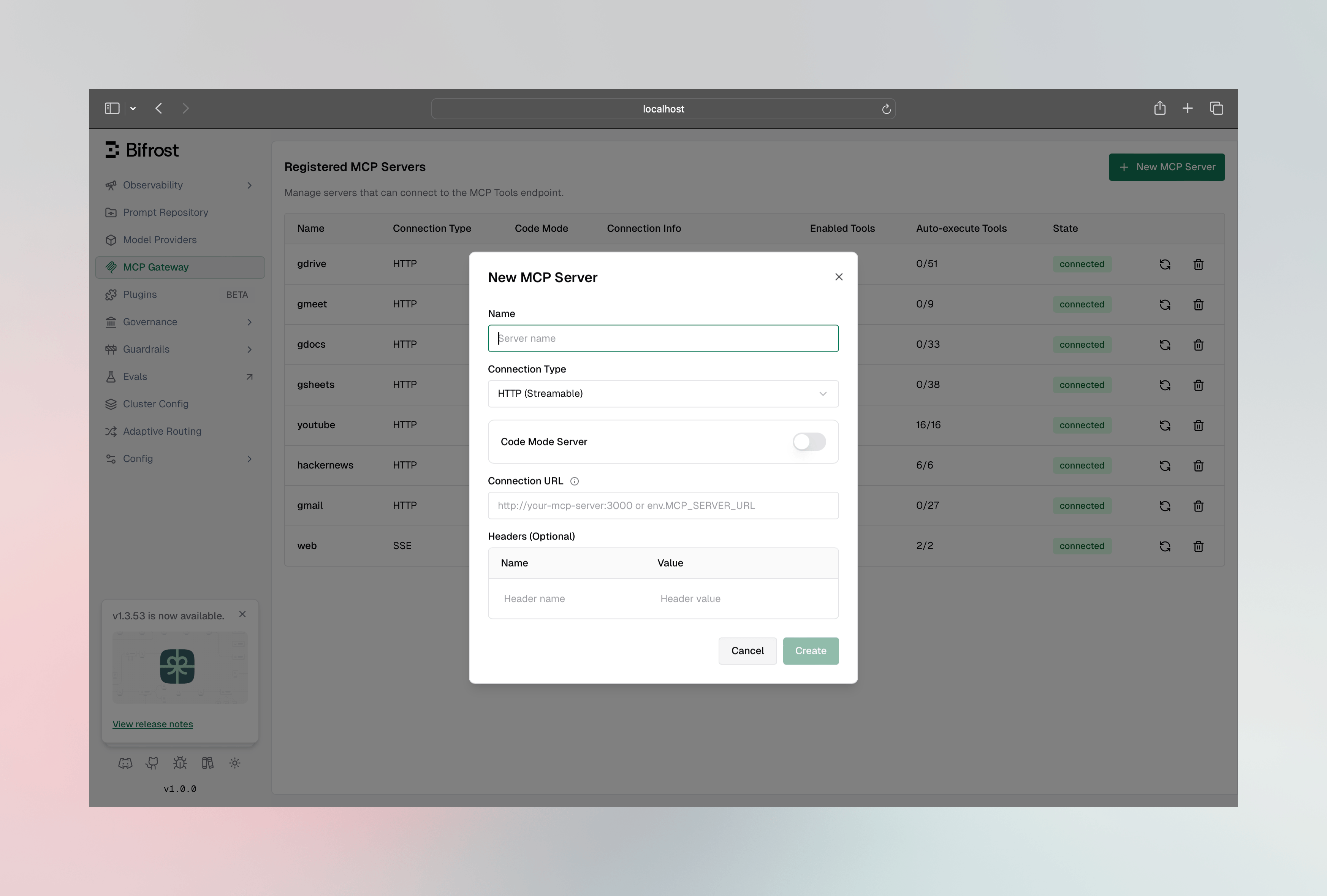 Add MCP Client Form