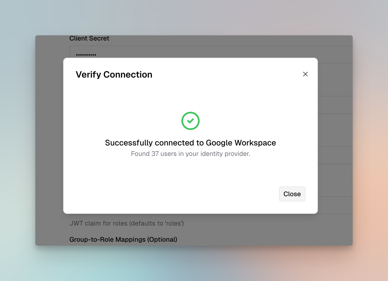 Bifrost Import Users screen showing a preview of users from a Google Workspace group