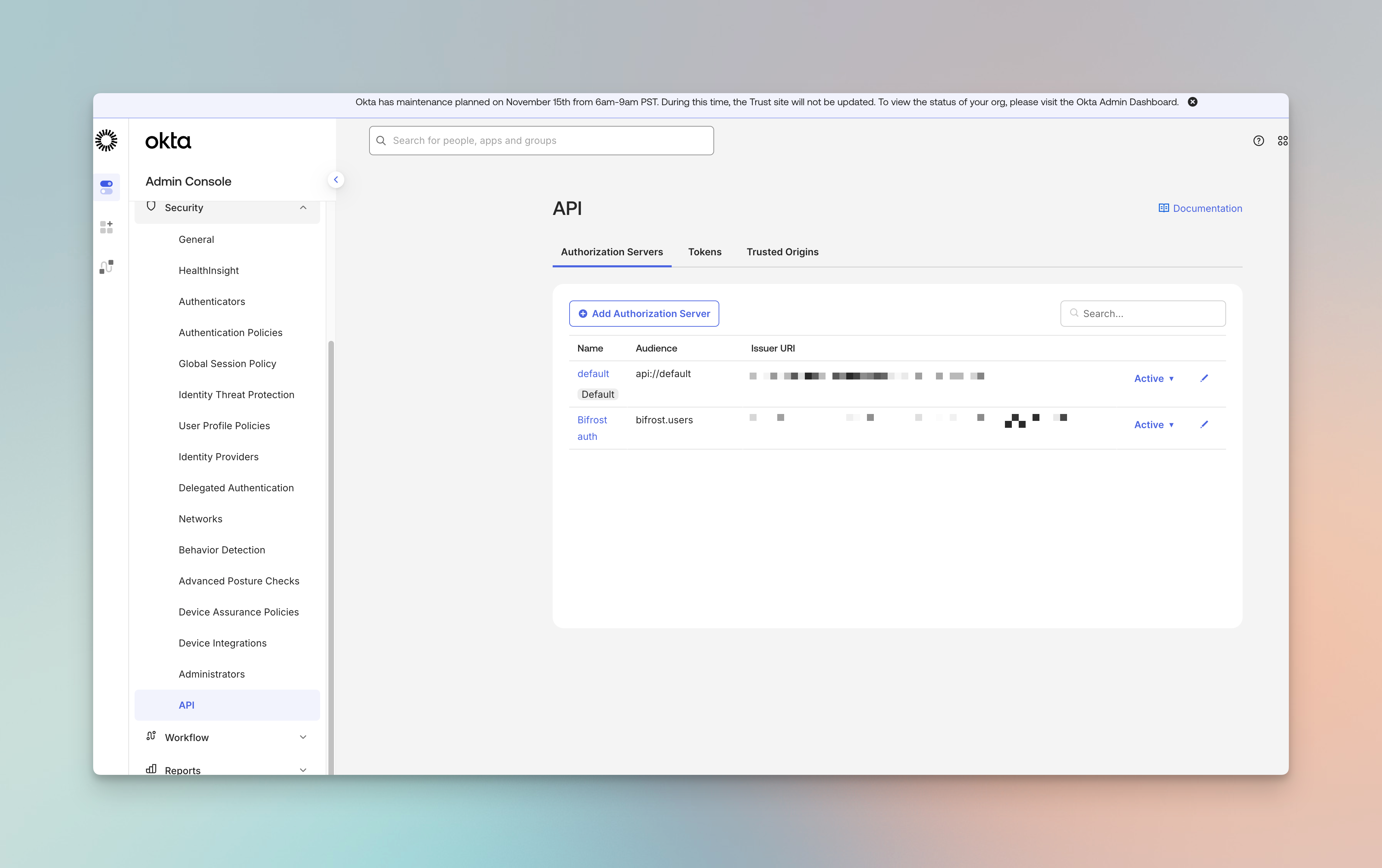 Okta custom authorization server selection