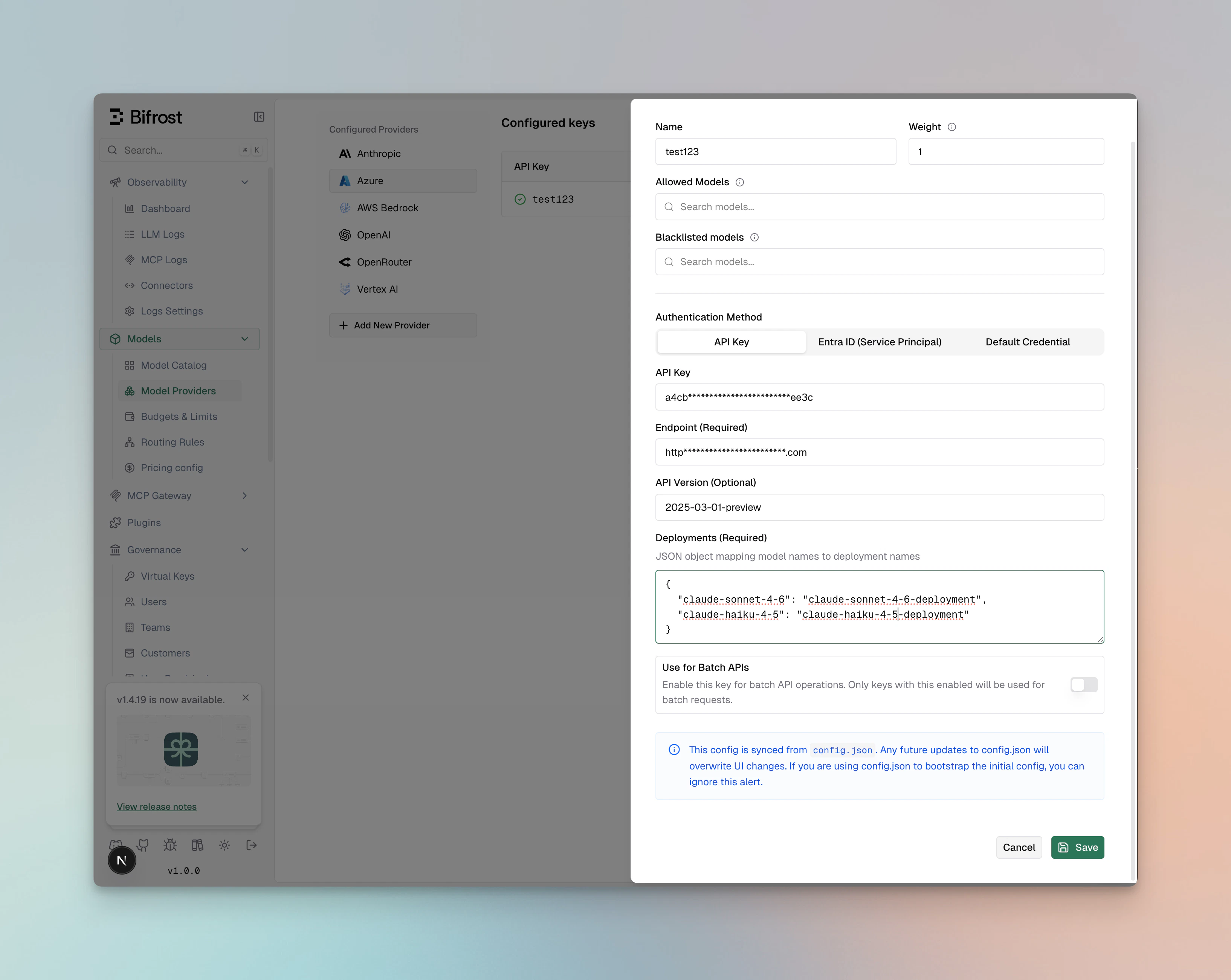 Claude Azure pinning