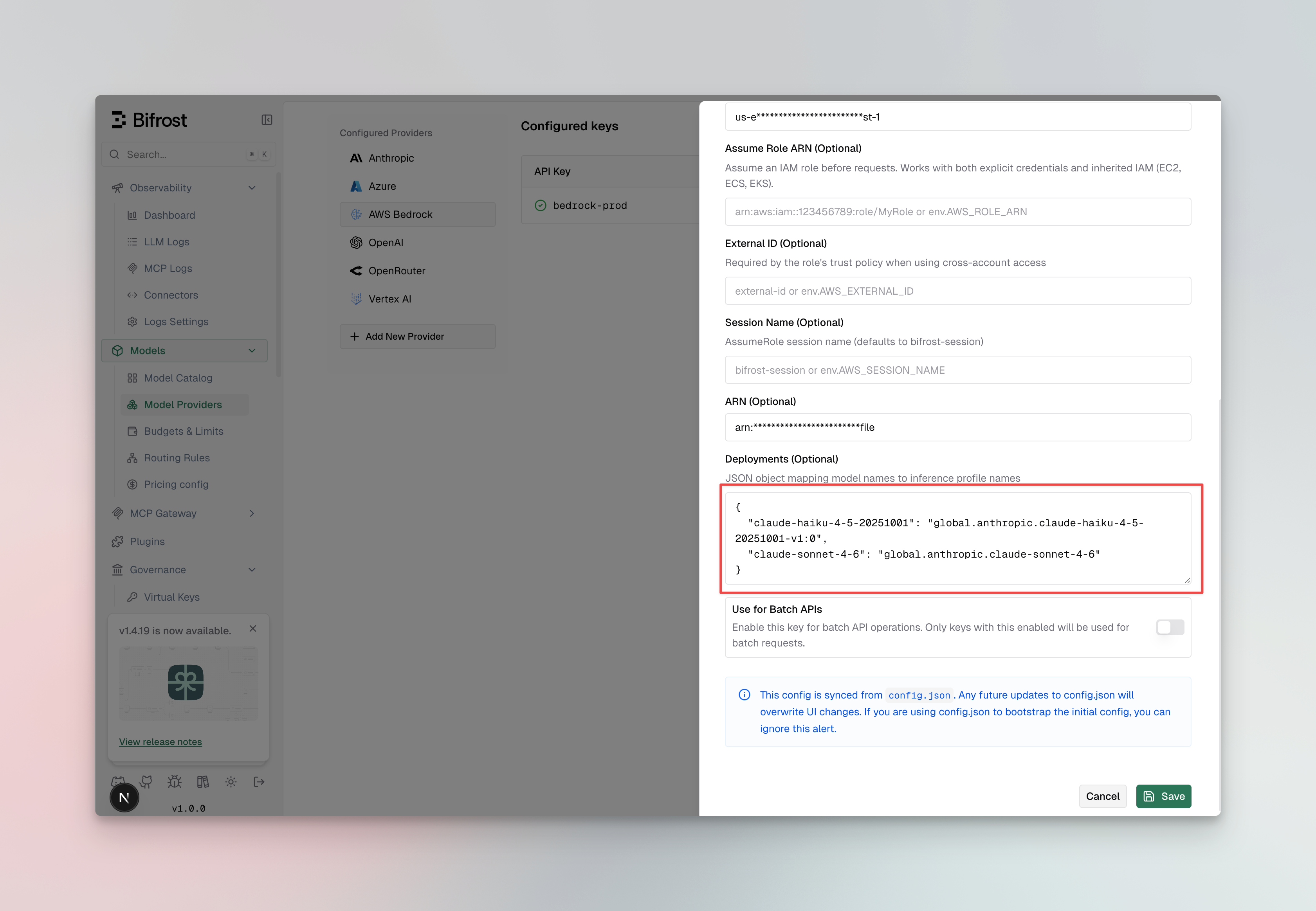 Claude bedrock pinning